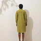 trueBrowns Pear Green Cotton Linen Dress | Swadesiicart