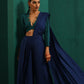 trueBrowns Blue Silk Palazzo Stitched Saree | Swadesiicart