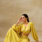 trueBrowns Lime Green Bandhani Printed Silk Top Skirt Set - Swadesiicart