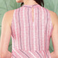 InWeave Women's Pink Kantha Striped Kurta Set - Swadesiicart