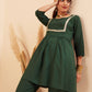 InWeave Women's Forest Green Round Neck Square Gota Work Kurta Pant Set - Swadesiicart