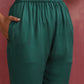 trueBrowns Green Modal Pleated Kurta Set | Swadesiicart