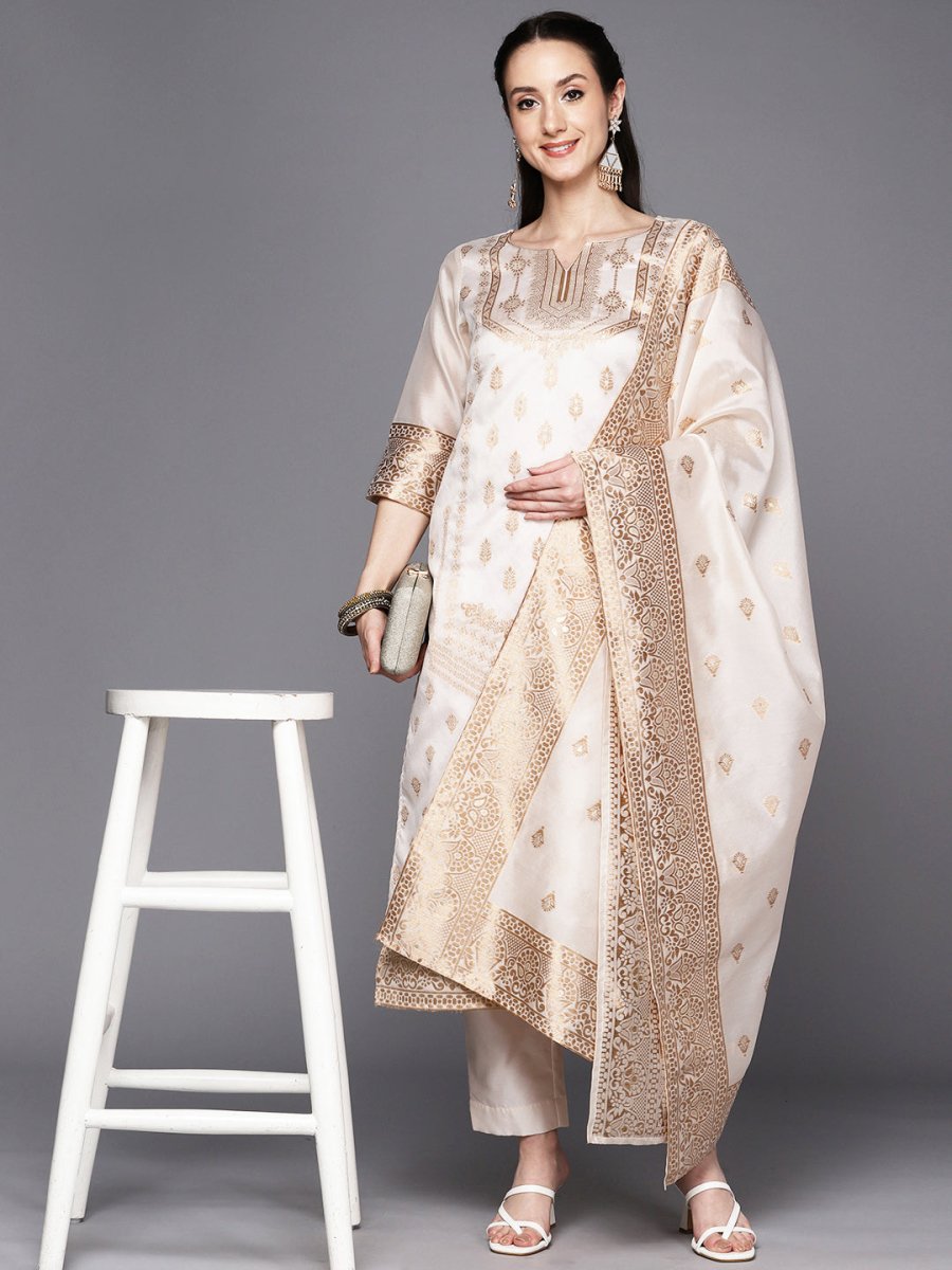 Ahalyaa Woven Design Ethnic Motifs Unstitched Dress Material | Swadesiicart