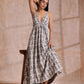 trueBrowns Grey Dabu Buta Print Cotton Sleeveless Dress | Swadesiicart