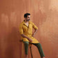 trueBrowns Men's Mustard Cotton Kurta | Swadesiicart