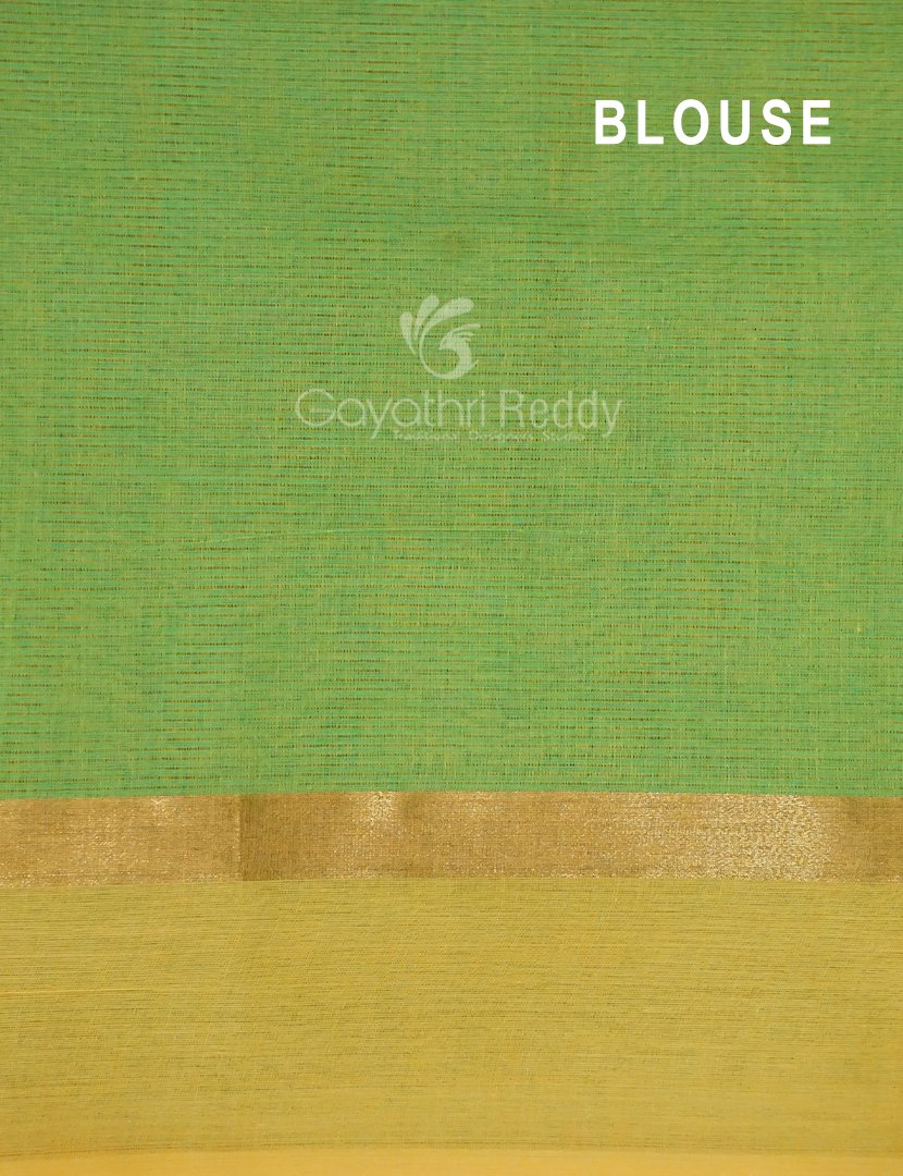 Shades of Green With Contrast Blouse Pure Mangalgiri Cotton By Gayathri Reddy Designer Studio | Swadesiicart