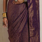 trueBrowns Purple Gold Lurex Ready To Wear Saree | Swadesiicart