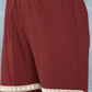 InWeave Women's Brick Rust Ajrakh Sharara Set With Dupatta - Swadesiicart