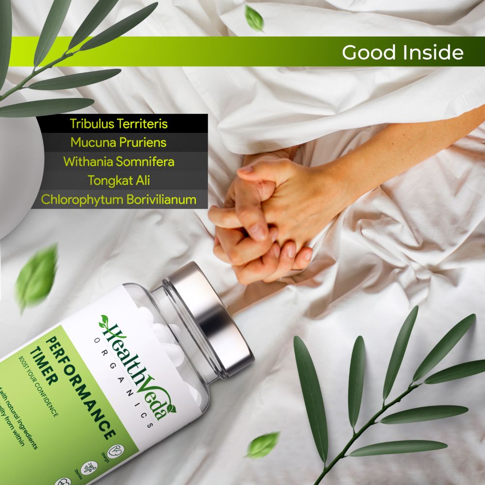 Health Veda Organics Performance Timer Veg Capsules For Men | Swadesiicart