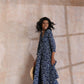 trueBrowns Indigo Dabu Overall Print Cotton Wrap Dress | Swadesiicart