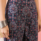 InWeave Navy Maroon Ajrakh Foil V Neck Kurta Pant Set - Swadesiicart