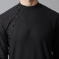 Even Apparels Black Solid Kurta With Band Collar | Swadesiicart