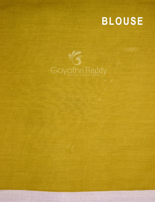 Block Print Baby Pink Dry Mehendi Combo Mulmul Cotton Saree By Gayathri Reddy Designer Studio | Swadesiicart
