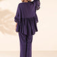 trueBrowns Purple Cotton Flared Co-ord Set - Swadesiicart