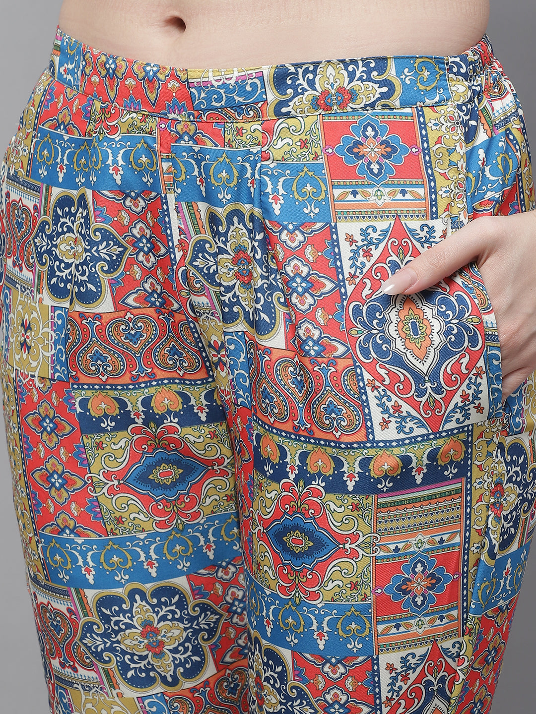 Jainish Women's WoDigital Printed Crop Top and Jacket Set - Multi - Swadesiicart