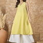 InWeave Light Yellow V Neck Aline Kurta Set - Swadesiicart
