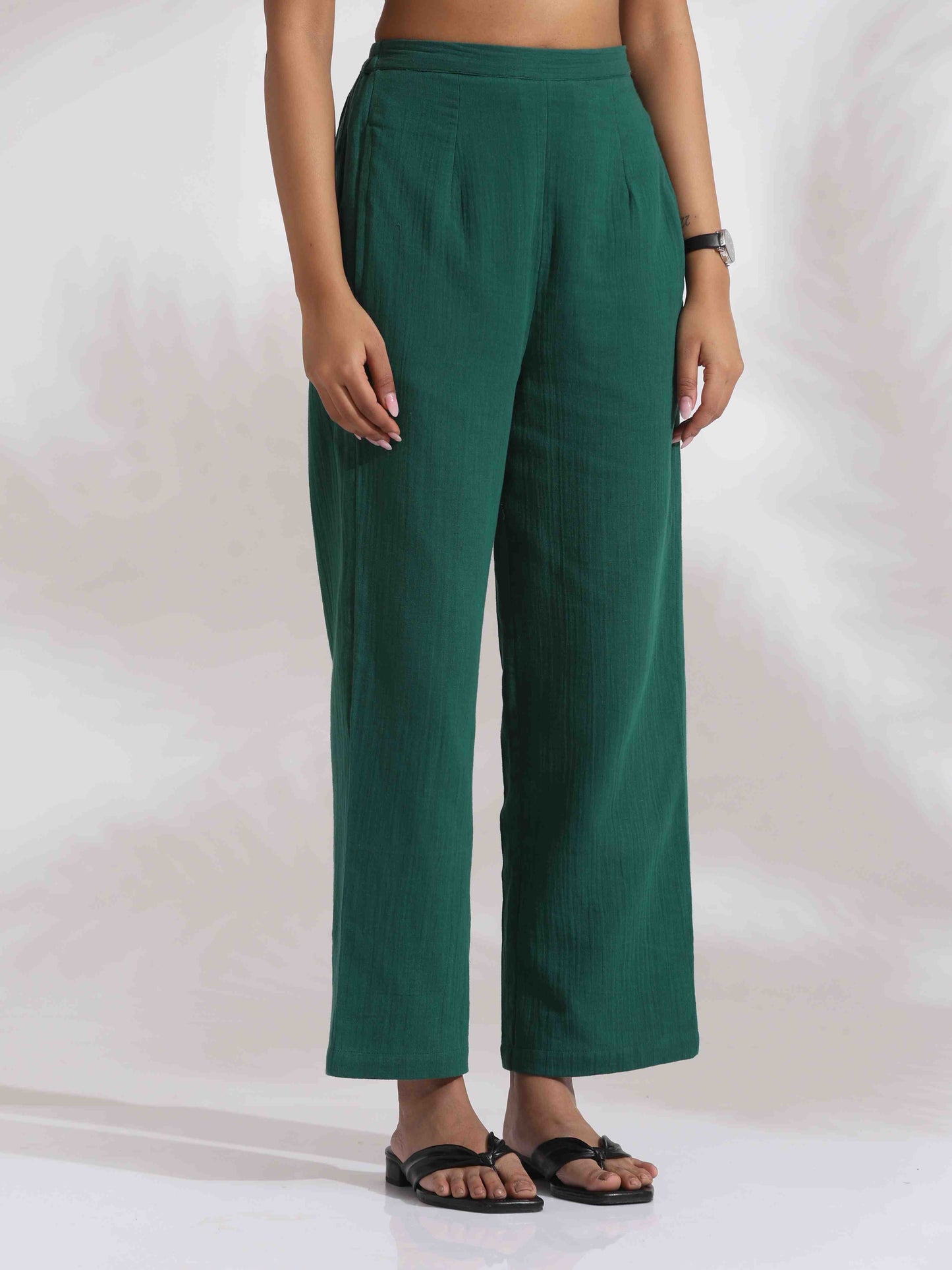 trueBrowns Green Cotton Co-ord Set - Swadesiicart