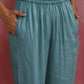 trueBrowns Light Blue Modal Straight Kurta Co-ord Set - Swadesiicart