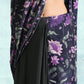 trueBrowns Black Printed Velvet Ready to Wear Saree | Swadesiicart
