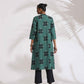 trueBrowns Green Cotton Print Front Slit Kurta Set | Swadesiicart