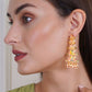 New Partywear Orange Raja Rani Meenakari Drop Earrings for Womens by House of Ree | Swadesiicart