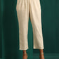 trueBrowns Ivory Rhombus Cotton Handkerchief Kurta Pant Set | Swadesiicart