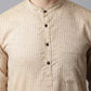 Indian Clothing Even Apparels Beige Solid Kurta With Band Collar | Swadesiicart