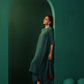 trueBrowns Teal Silk Handkerchief Kurta Pant Set | Swadesiicart