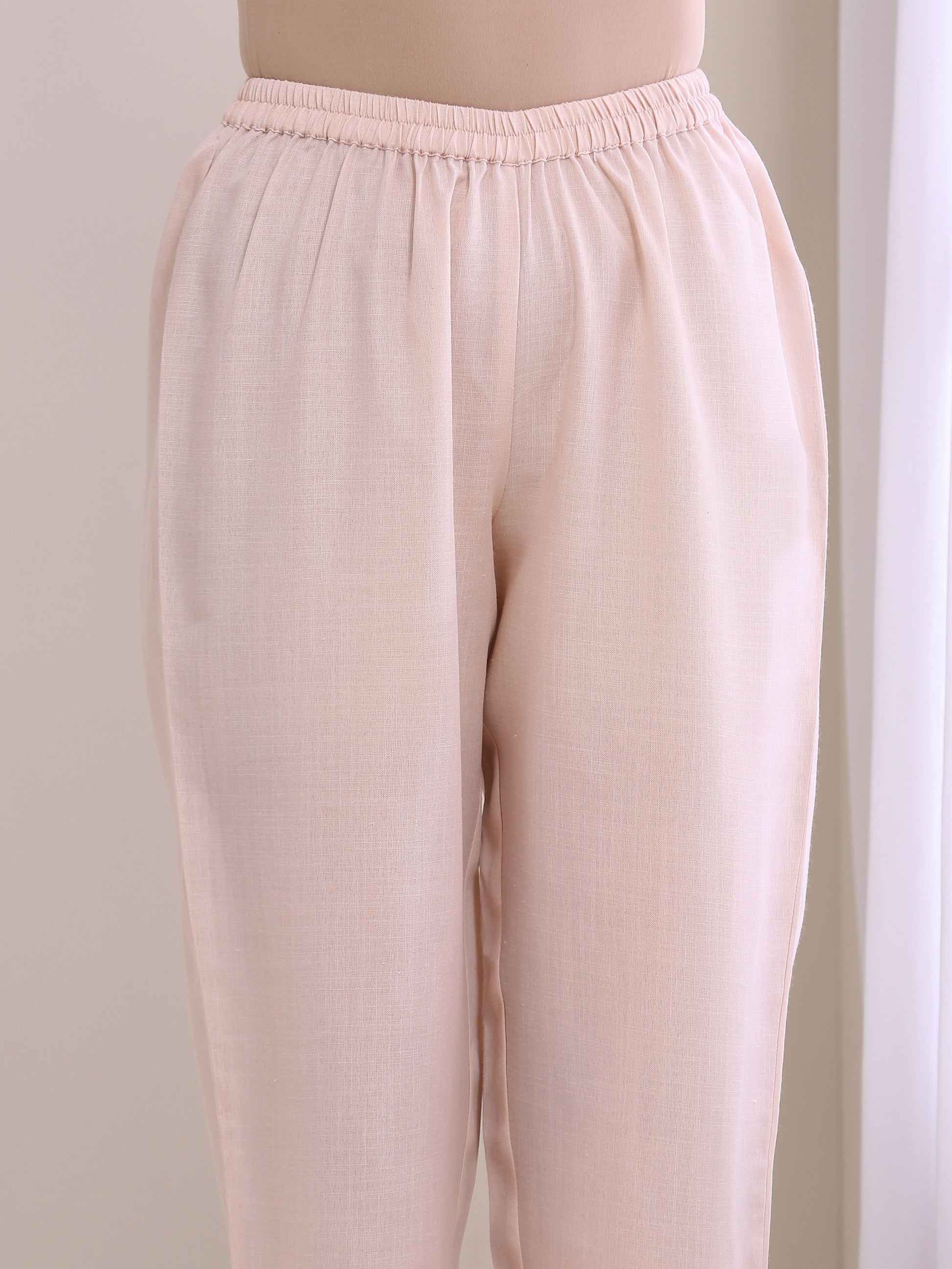 trueBrowns Pink Slub Relaxed Fit Co-Ord Set - Swadesiicart