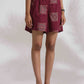 trueBrowns Purple Cotton Print Short Co-ord Set - Swadesiicart