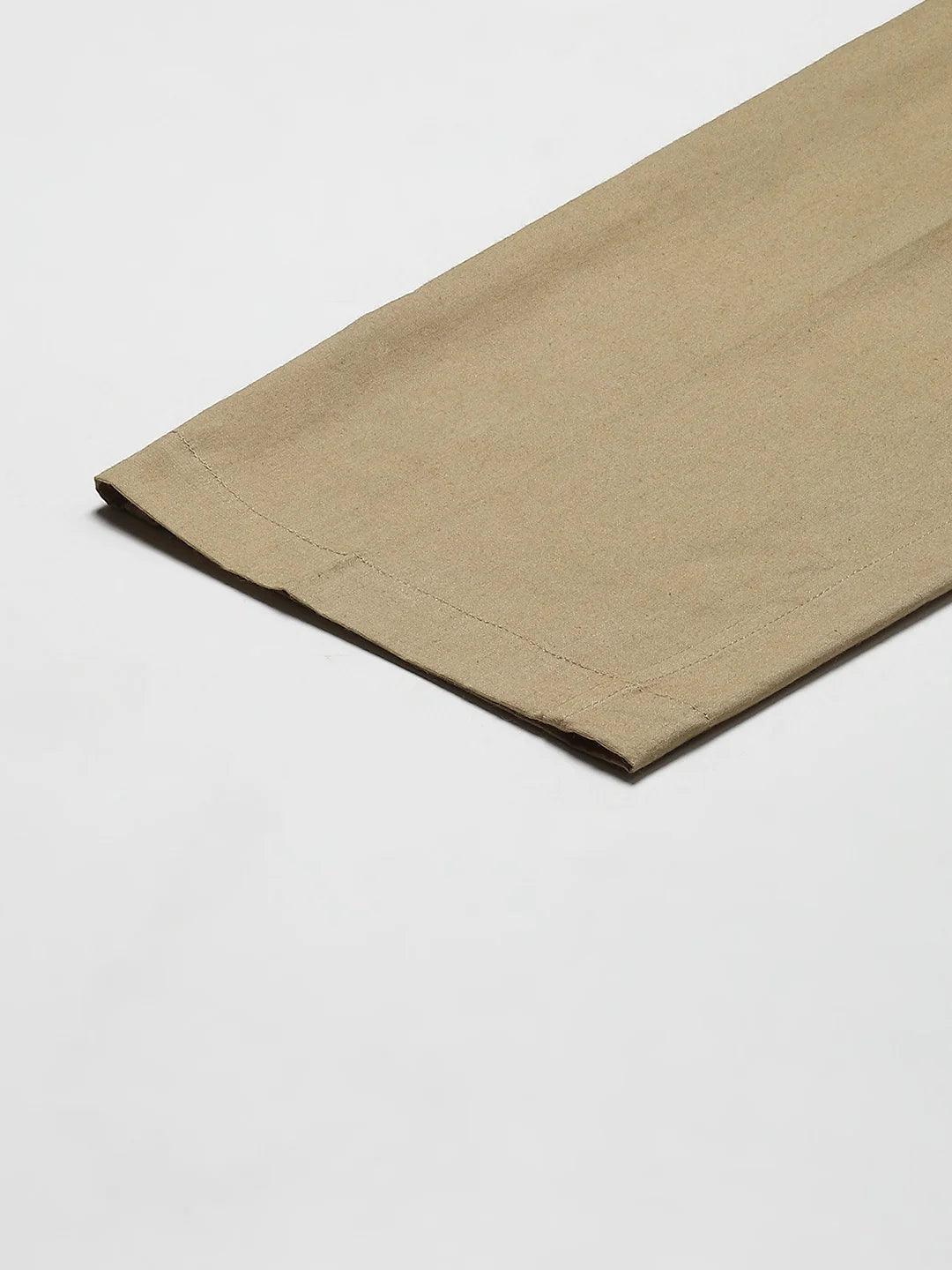 Fabmade Men's Khaki Cotton Linen Pyjama | Swadesiicart