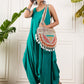 InWeave Teal Round Sleeveless Jumpsuit - Swadesiicart