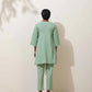 trueBrowns Mint Green Cotton Linen Kurta Co-Ord Set - Swadesiicart