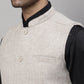 Even Apparels Men's Beige Pure Wool Nehru Jacket | Swadesiicart