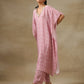 trueBrowns Light Mauve Bandhani Printed Silk Kaftan Kurta Pant Set | Swadesiicart