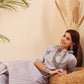 InWeave Women's Light Grey Lurex Kantha Mandarin Neck Kurta Palazzo Set - Swadesiicart