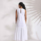 trueBrowns White Cotton Schiffli Tier Dress | Swadesiicart