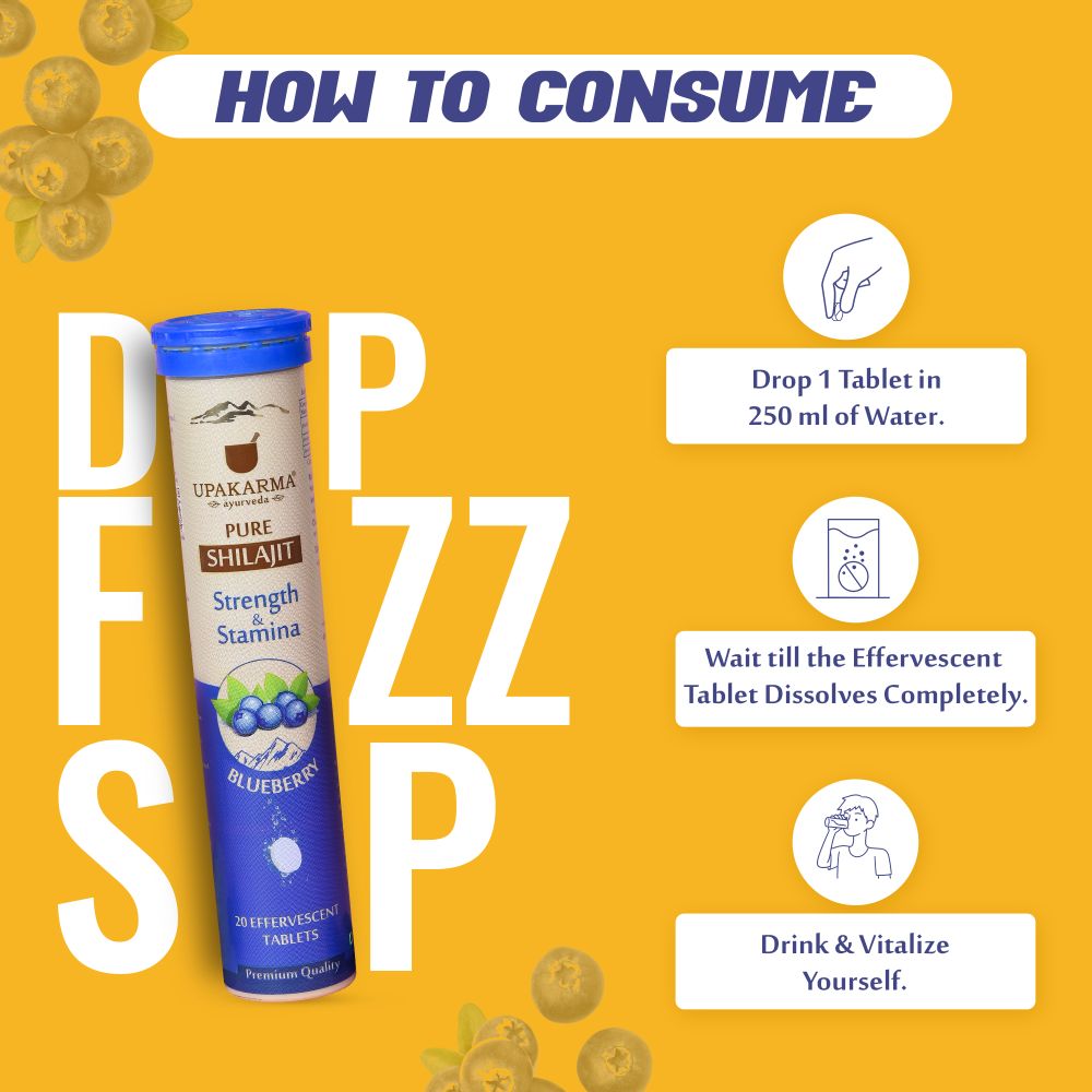 Upakarma Ayurveda Pure Sj Effervescent Tablets - Blueberry | Swadesiicart