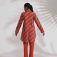 trueBrowns Orange Cotton Print Co-ord Set - Swadesiicart