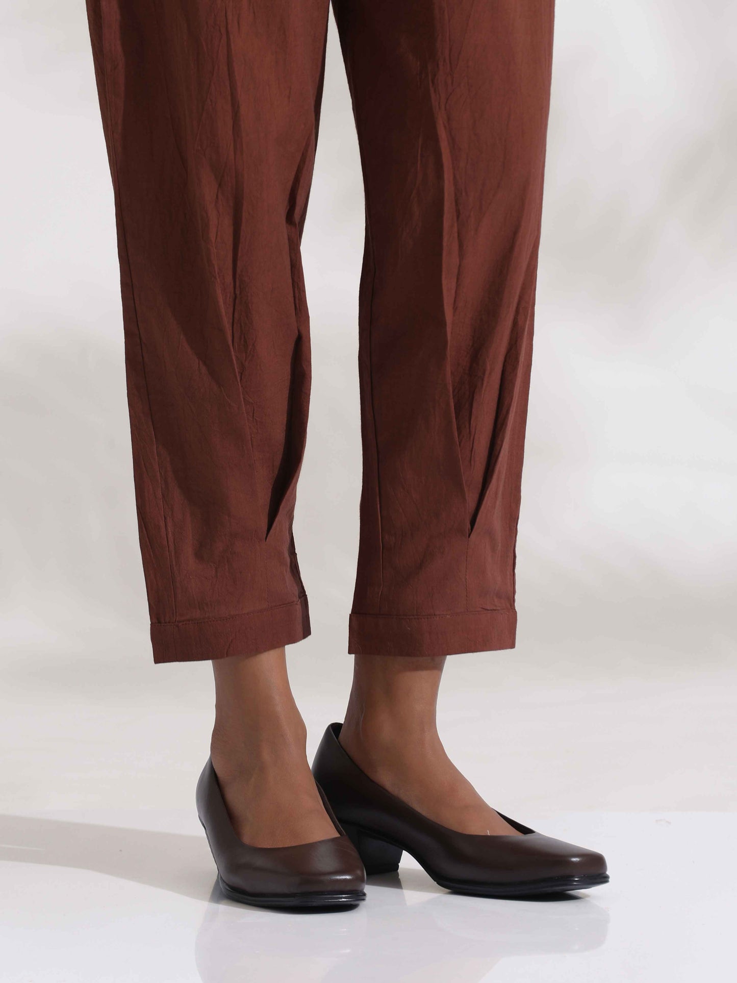 trueBrowns Brown Cotton Print Pleated Top & Pants Co-ord Set - Swadesiicart
