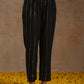 trueBrowns Black Gold Cotton Anarkali Set | Swadesiicart