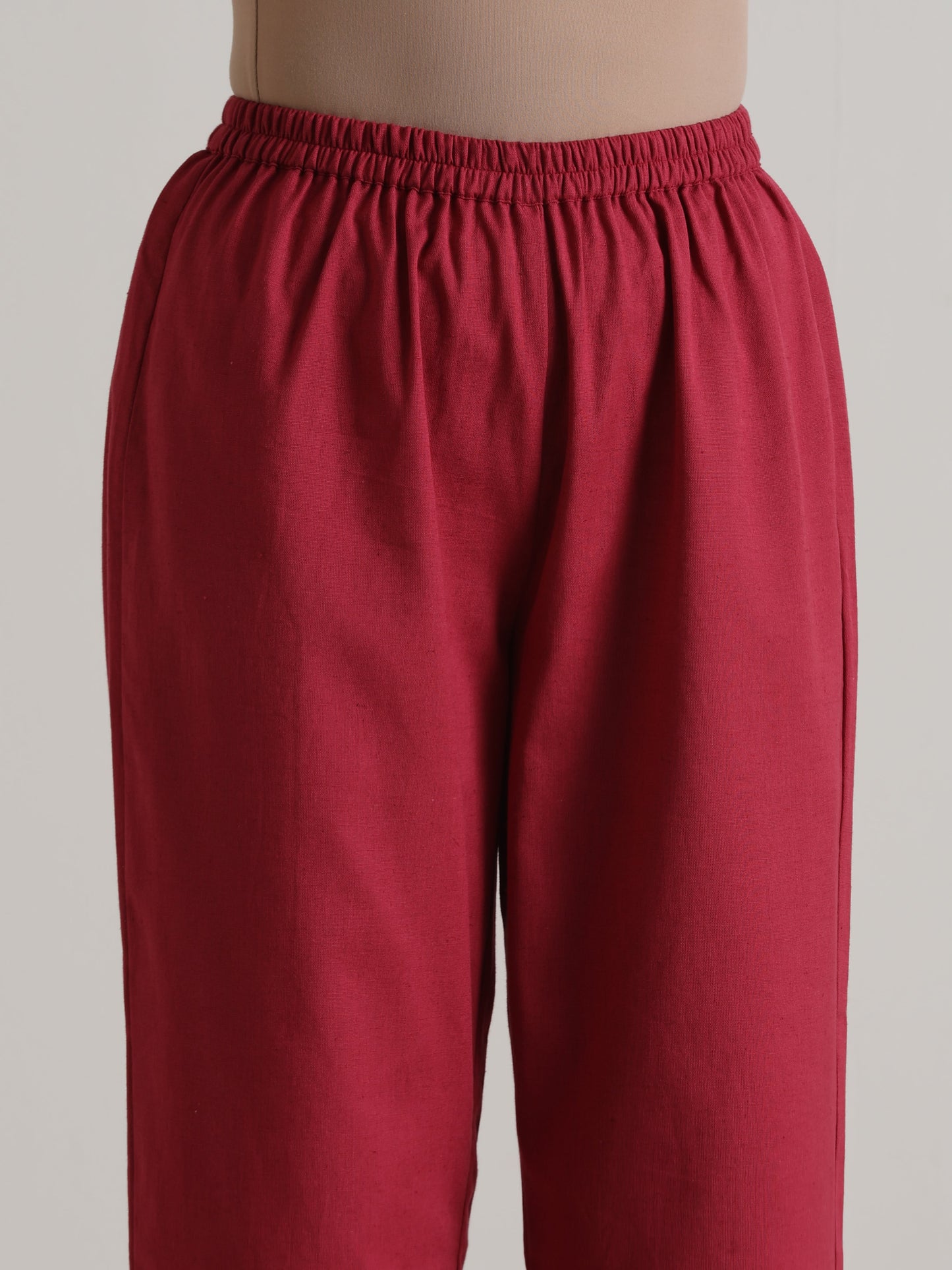 trueBrowns Honey Red Panelled Co-ord Set - Swadesiicart