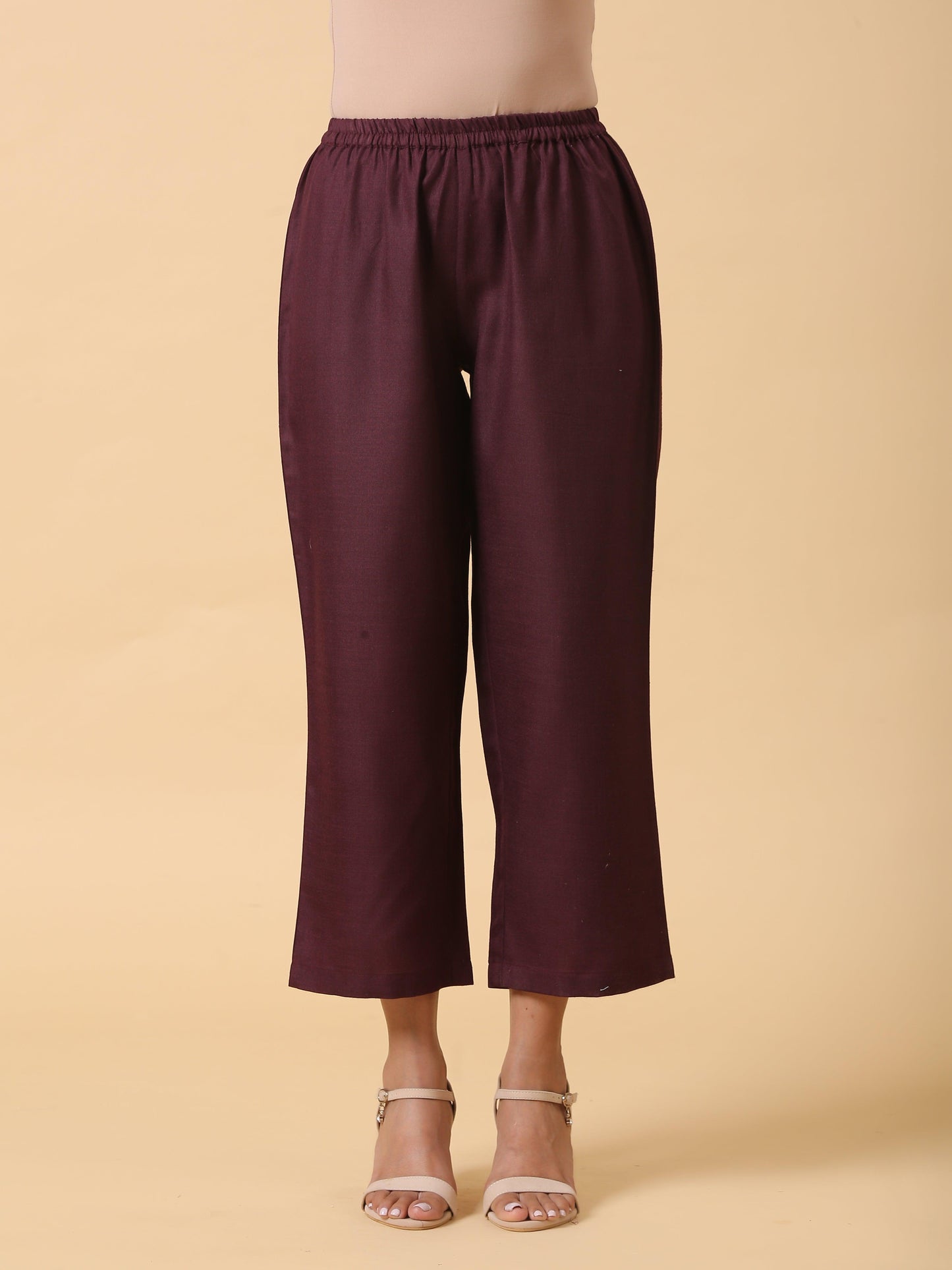 trueBrowns Cotton Linen Purple Boxy Fit Co-Ord Set - Swadesiicart