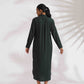 trueBrowns Green Cotton Shirt Dress | Swadesiicart