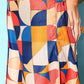 InWeave Women's Multi Geometric Print One Shoulder Top With Palazzo Set - Swadesiicart
