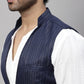 Even Apparels Men's Blue Nehru Jacket With Welt Pockets | Swadesiicart