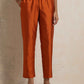 trueBrowns Orange Silk Kurta Co-ord Set - Swadesiicart