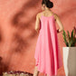 InWeave Purple Floral Peach Asymmetrical Dress - Swadesiicart