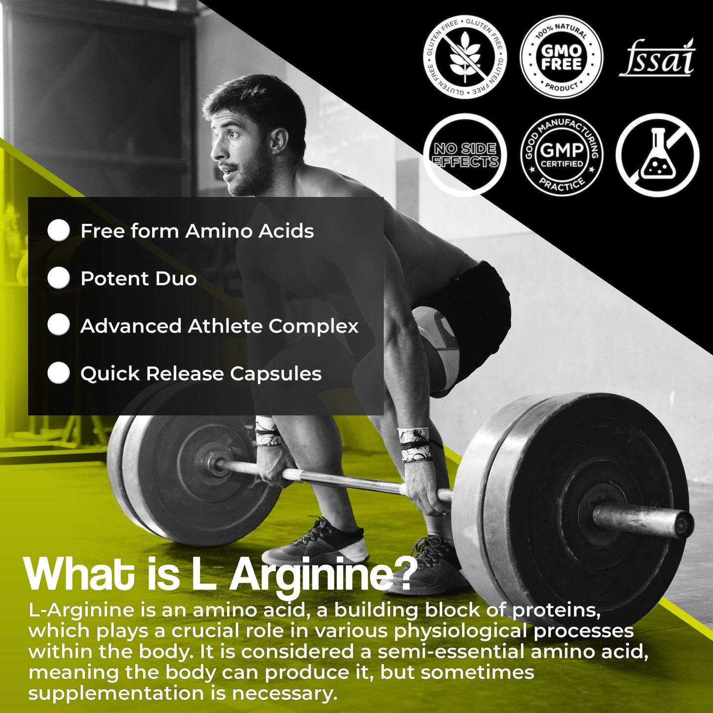 Health Veda Organics L Arginine Veg Capsules - Swadesiicart