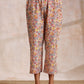trueBrowns Multicolor Beige Overall Floral Block Print Cotton Kaftan Co-Ord Set - Swadesiicart